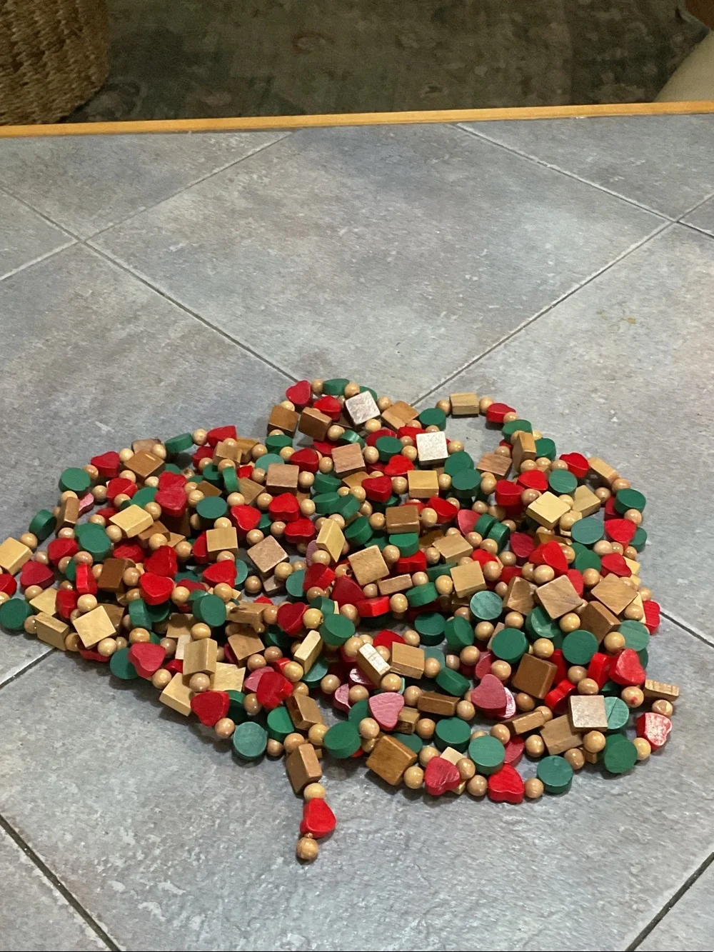 Vintage wooden beads for garland 3 sets 9 feet each